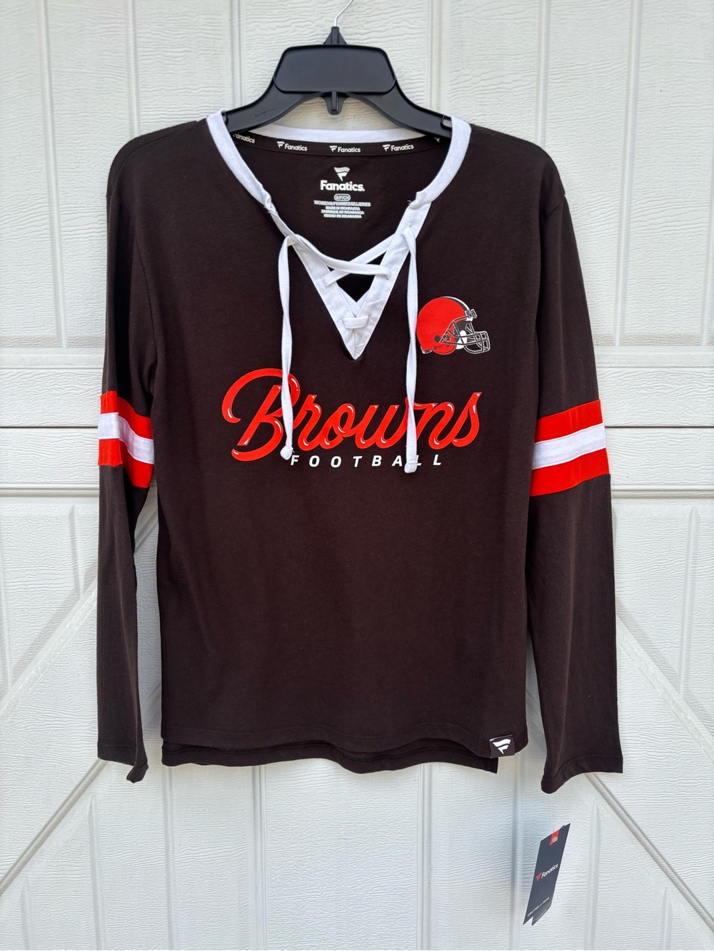 NWT Cleveland Browns Fanatics Women’s Lace Up Long Sleeve Tee Small